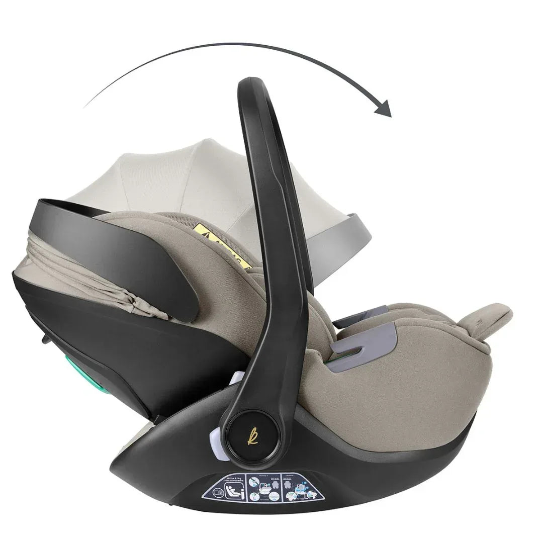 KikkaBoo® Platinum Otroški avtosedež i-Class i-SIZE (40-87 cm) Champagne + vrtljiva Isofix baza 360 Noir KikkaBoo