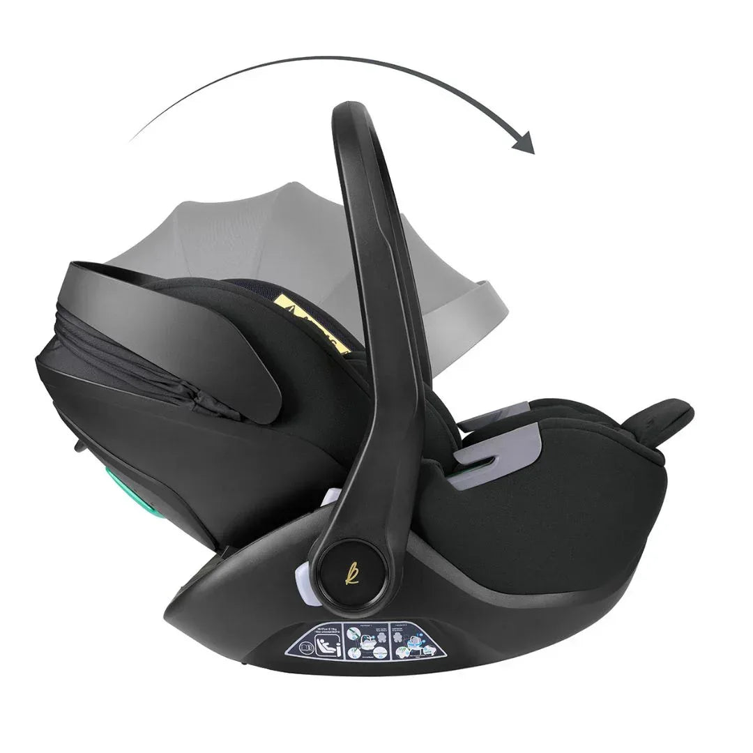 KikkaBoo® Platinum Otroški avtosedež i-Class i-SIZE (40-87 cm) + vrtljiva Isofix baza 360 Noir KikkaBoo