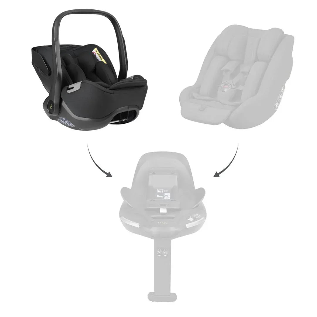 KikkaBoo® Platinum Otroški avtosedež i-Class i-SIZE (40-87 cm) + vrtljiva Isofix baza 360 Noir KikkaBoo