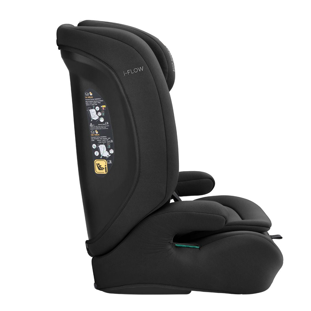 KikkaBoo® Otroški avtosedež i-Flow i-SIZE (76-150 cm) Black