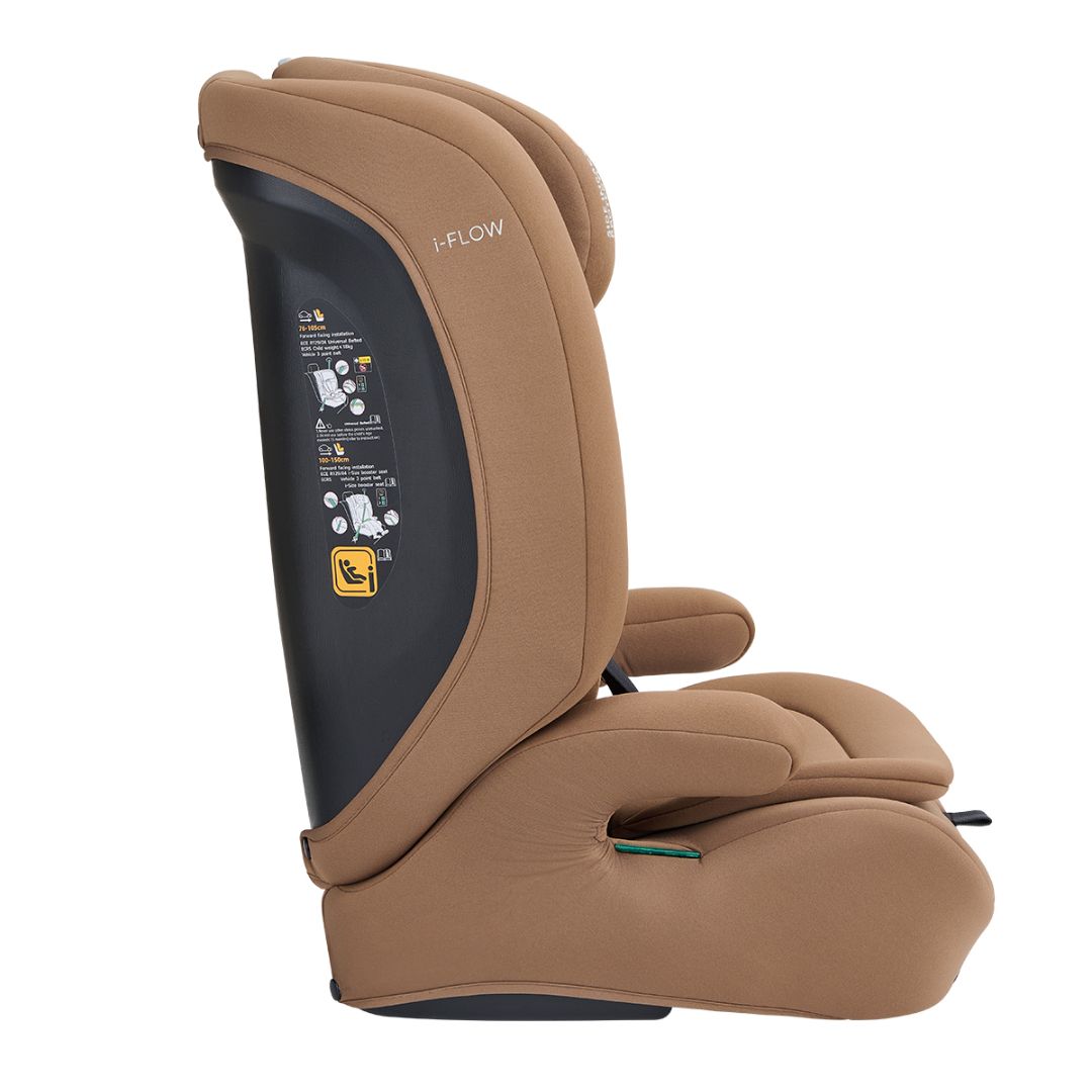 KikkaBoo® Otroški avtosedež i-Flow i-SIZE (76-150 cm) Mocha