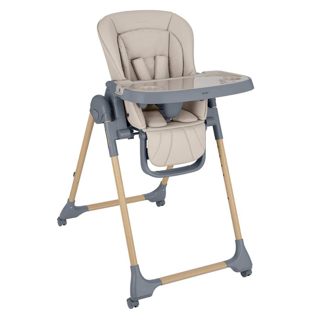 KikkaBoo® Otroški stol za hranjenje Olive 2 Beige KikkaBoo