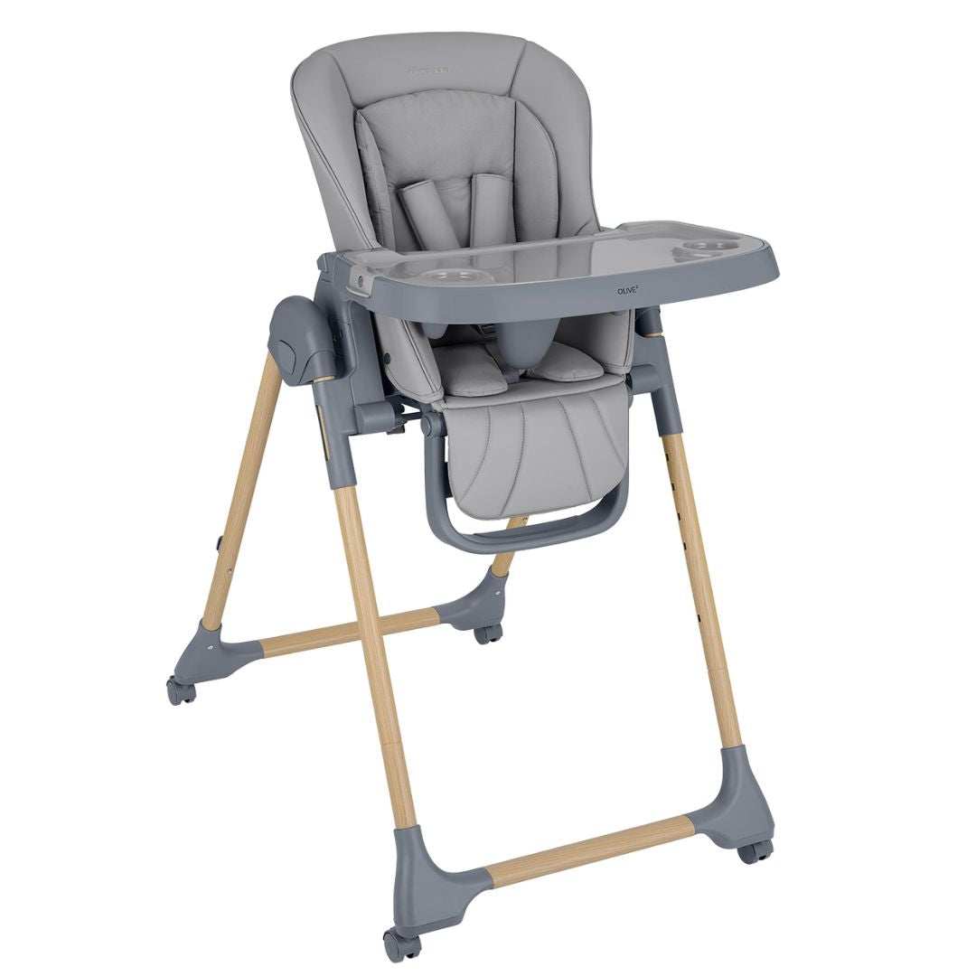 KikkaBoo® Otroški stol za hranjenje Olive 2 Grey KikkaBoo