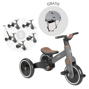 KikkaBoo® Otroški tricikel 5v1 Flash + GRATIS čelada Grey KikkaBoo