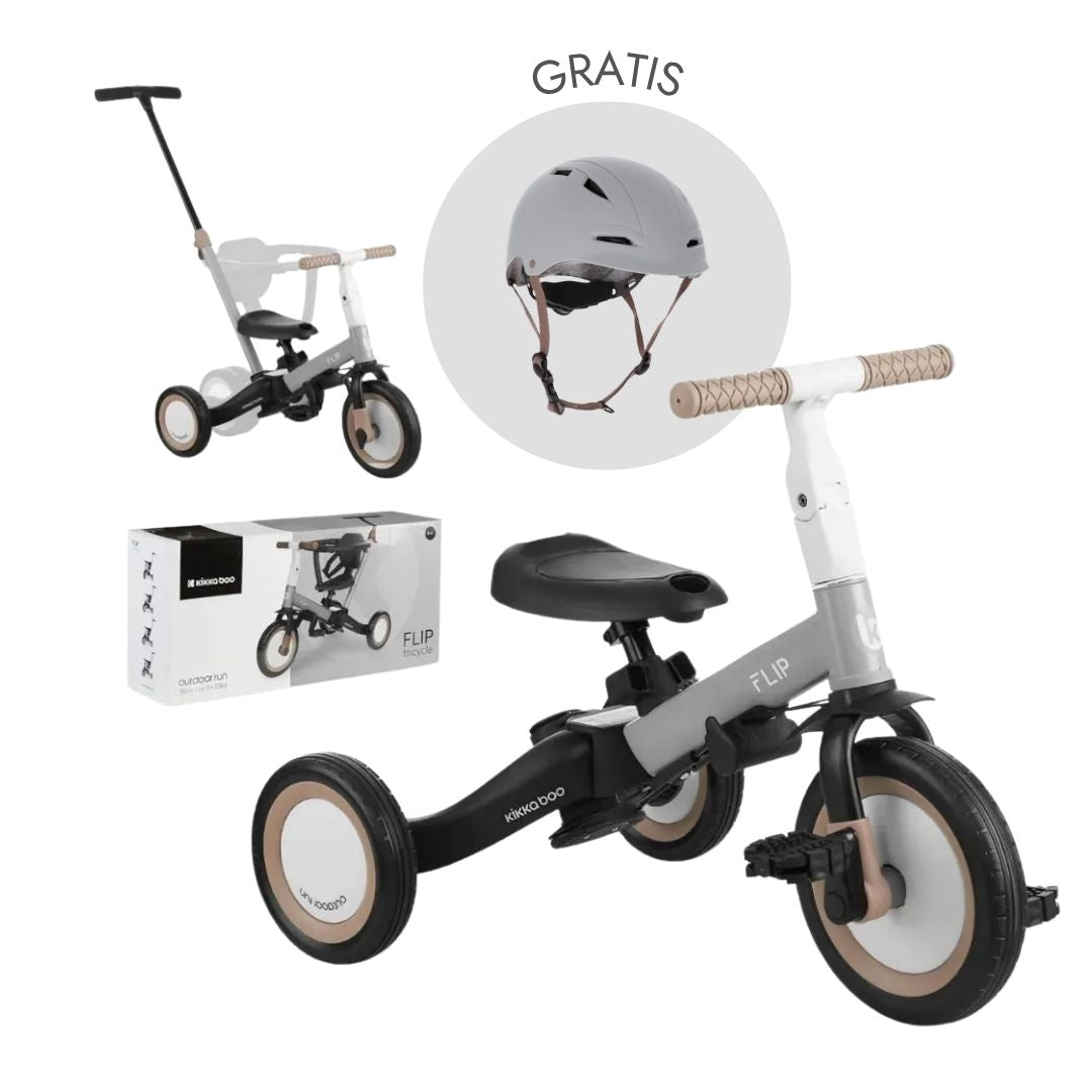KikkaBoo® Otroški tricikel 5in1 Flip + GRATIS čelada Grey KikkaBoo
