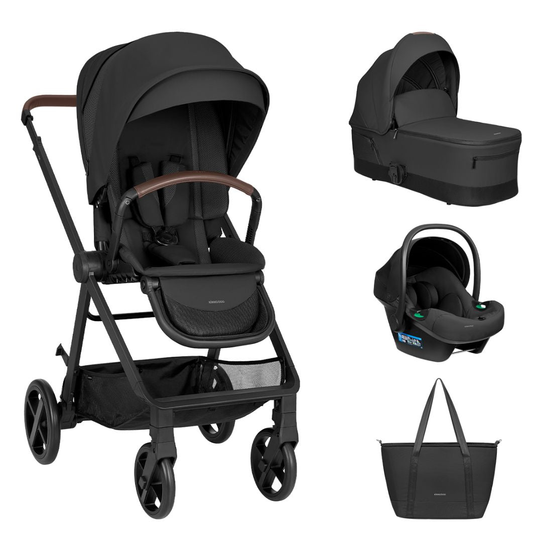 KikkaBoo® Otroški voziček s košaro 3v1 Mia Black 2026 KikkaBoo