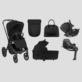 KikkaBoo® Platinum Passeggino 4in1 Goya + Seggiolino Auto i-Class i-SIZE (40-87 cm) + Base Isofix Rotante i-Class 360 Noir