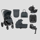 KikkaBoo® Platinum 5in1 Stroller Goya Graphite + i-Class i-SIZE Car Seat (40-87 cm) + i-Class Plus i-SIZE Car Seat (40-105 cm) Noir + i-Class 360 Rotating Isofix Base