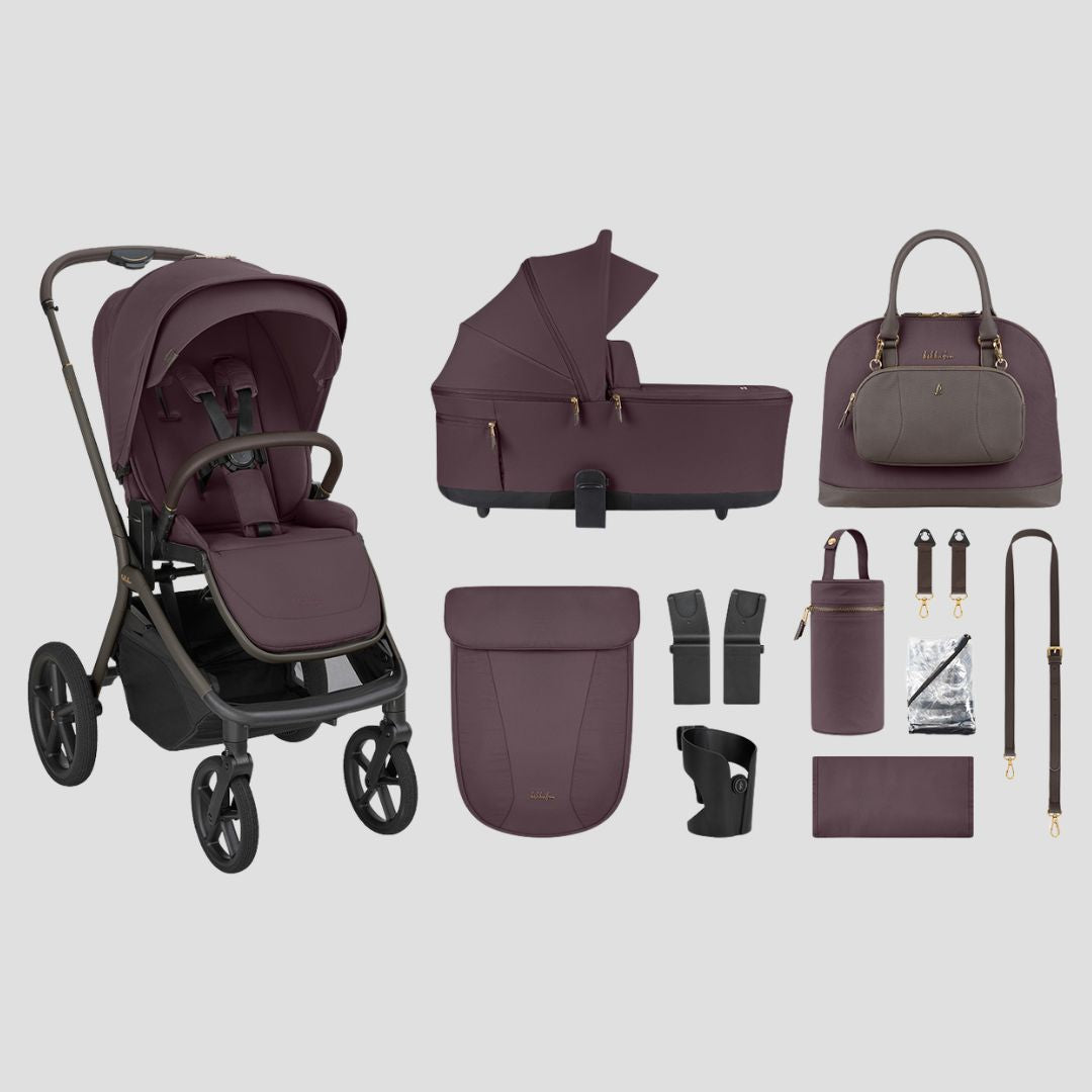 KikkaBoo® Platinum Otroški voziček s košaro 2v1 Goya Merlot KikkaBoo