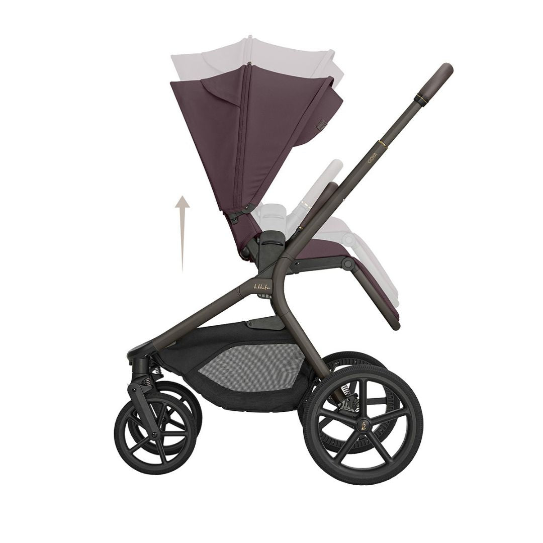 KikkaBoo® Platinum Otroški voziček s košaro 2v1 Goya Merlot KikkaBoo