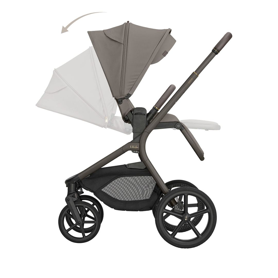 KikkaBoo® Platinum Otroški voziček s košaro 2v1 Goya Mocca KikkaBoo