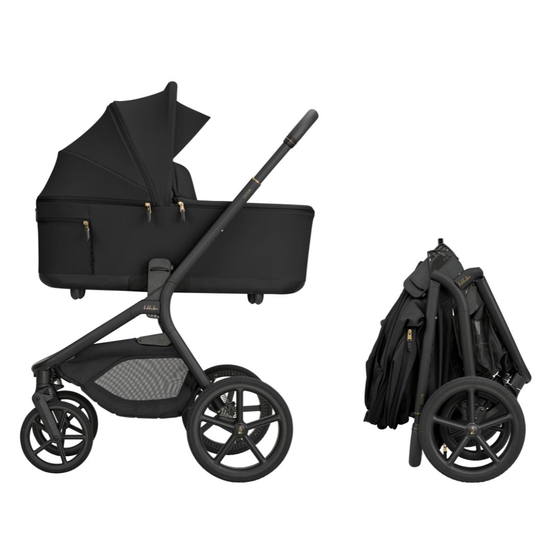 KikkaBoo® Platinum Otroški voziček s košaro 2v1 Goya Noir KikkaBoo
