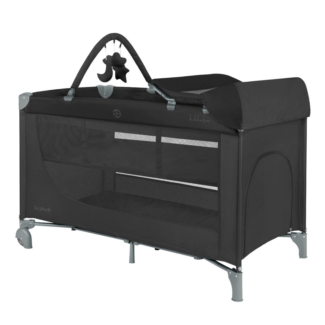 KikkaBoo® Prenosna posteljica 2 levels 125x65 So Gifted PLUS Black 2026