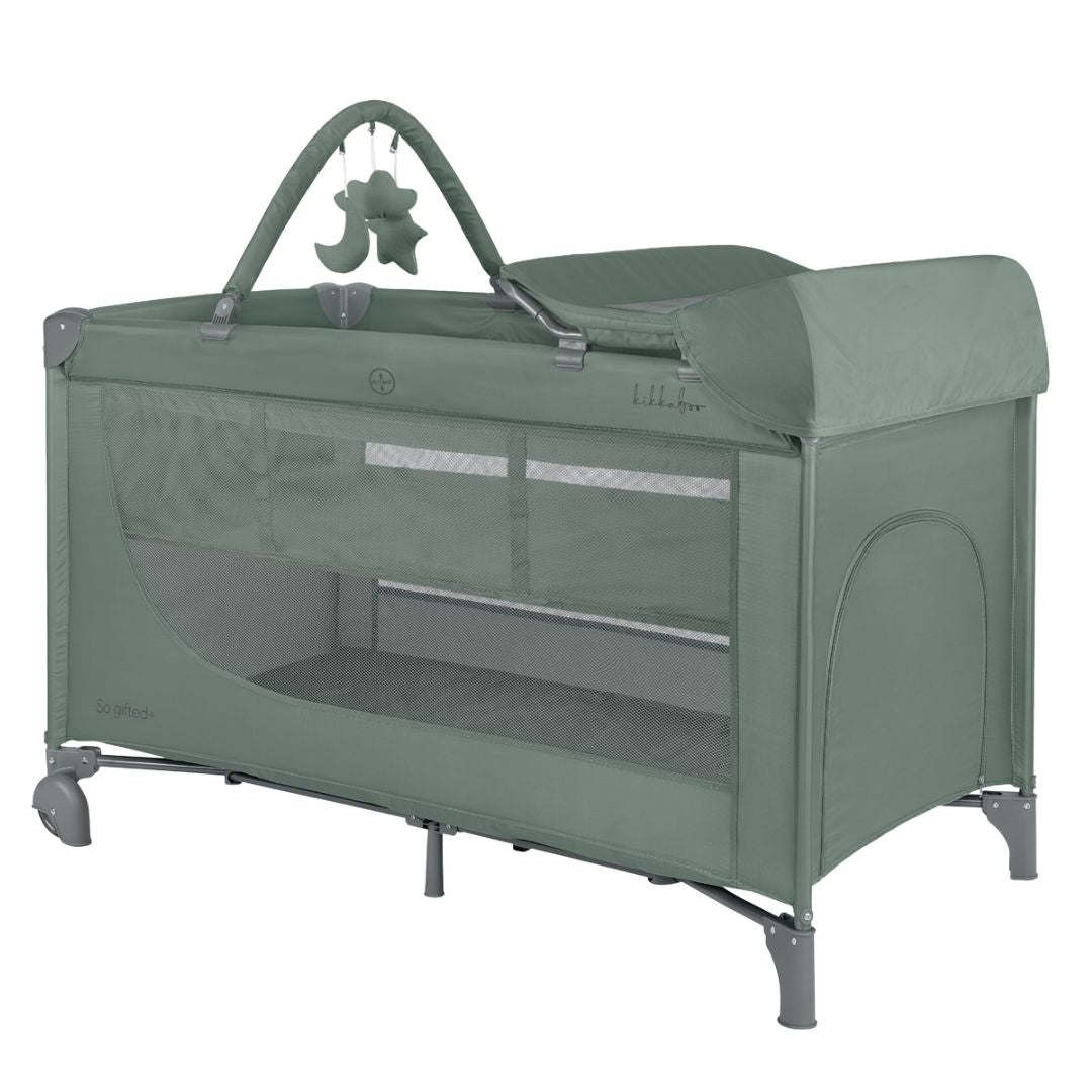 KikkaBoo® Prenosna posteljica 2 levels 125x65 So Gifted PLUS Green 2026