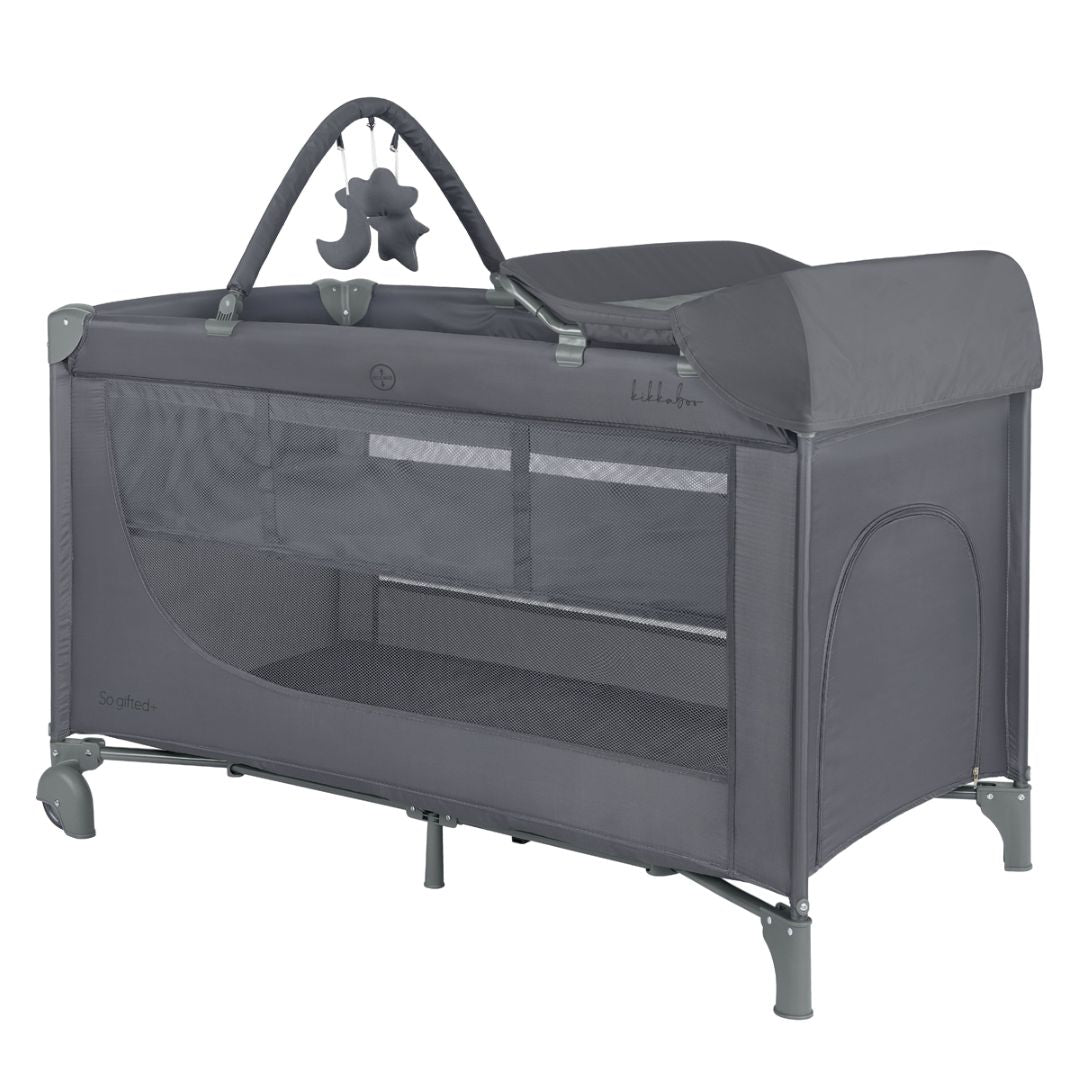 KikkaBoo® Prenosna posteljica 2 levels 125x65 So Gifted PLUS Grey 2026