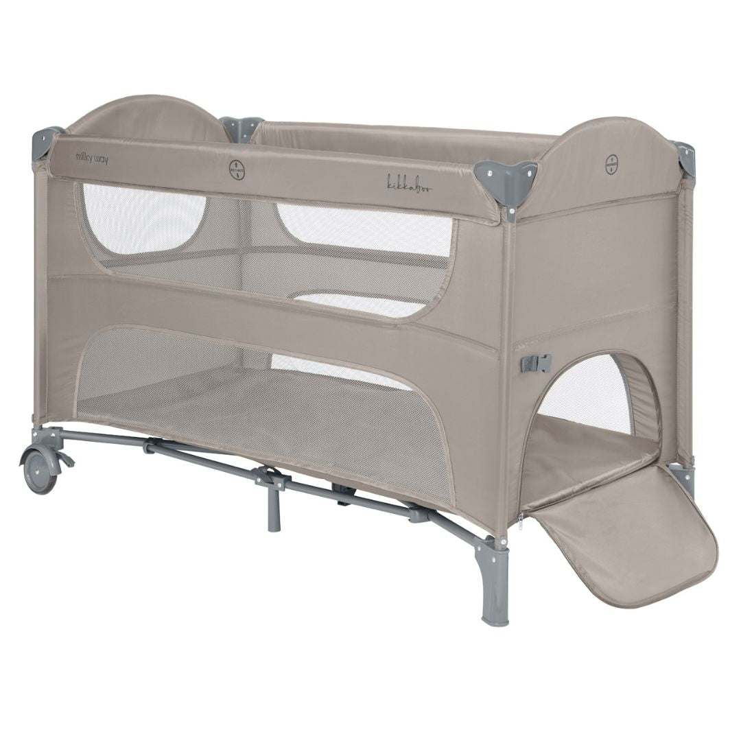 KikkaBoo® Prenosna posteljica 2 levels Milky Way Beige 2026