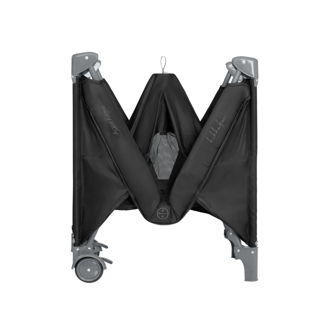 KikkaBoo® Prenosna posteljica 2 levels Milky Way Black 2026