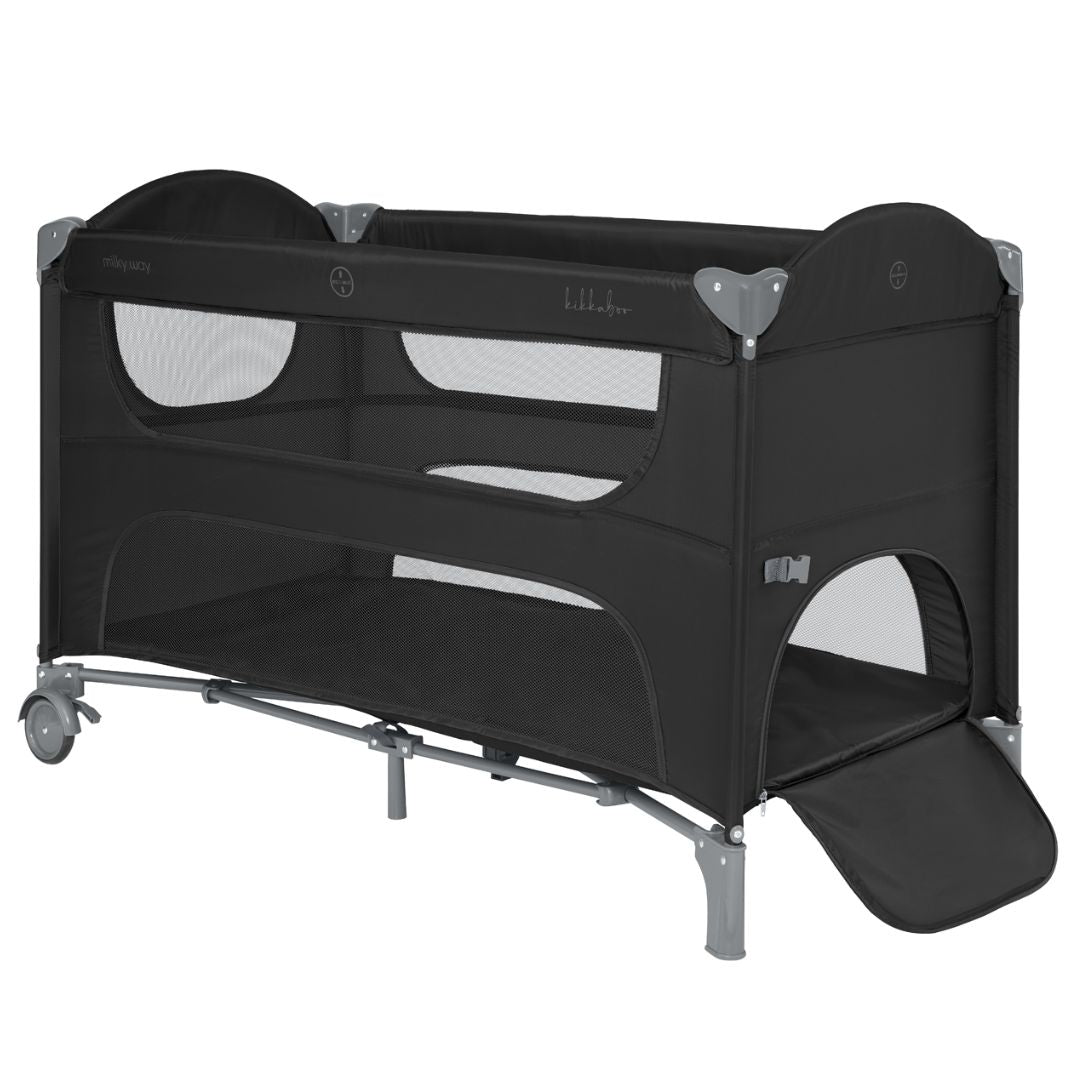 KikkaBoo® Prenosna posteljica 2 levels Milky Way Black 2026