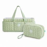 Koala Babycare® Set organizator za pleničke in toaletna torbica Quilted Pale Green