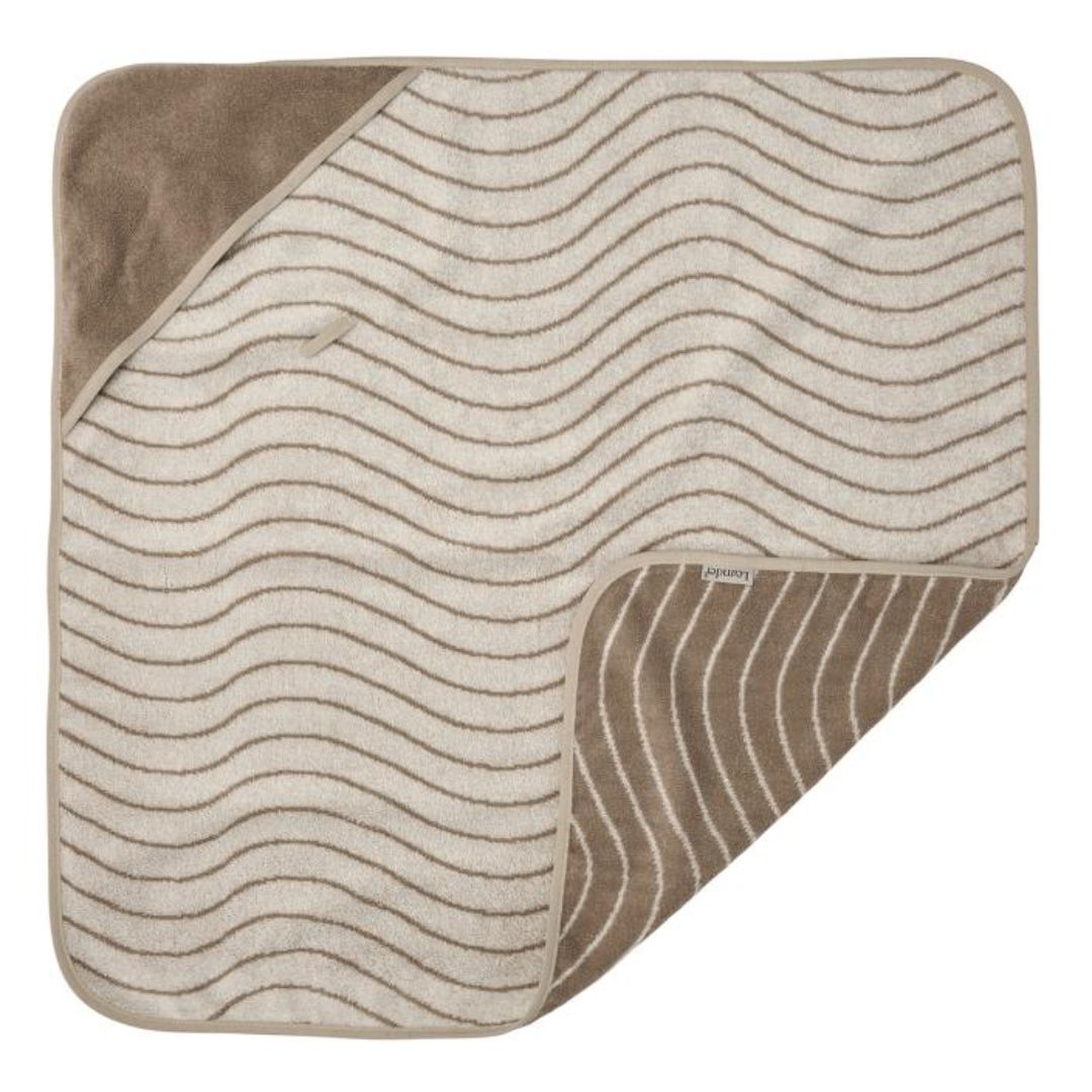 Leander® Bombažna brisača s kapuco Woodland Cappuccino 80x80