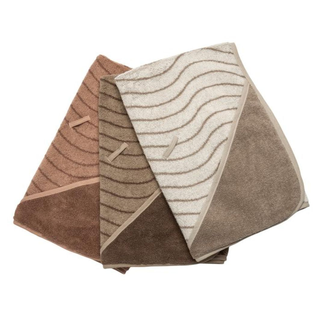 Leander® Bombažna brisača s kapuco Woodland Cappuccino 80x80