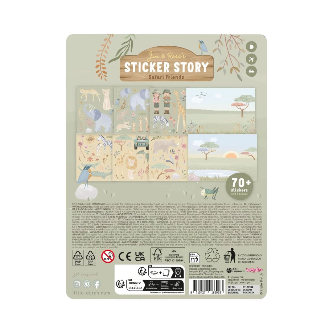 Little Dutch® Sticker Book Safari Friends
