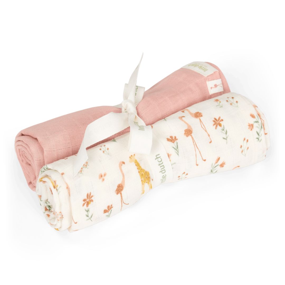 Little Dutch® Komplet 2 tetra pleničk Blooming Safari – slika 2