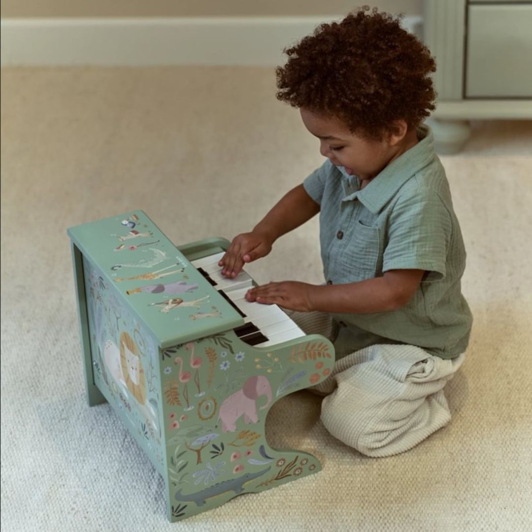 Little Dutch® Leseni klavir Safari Friends Green