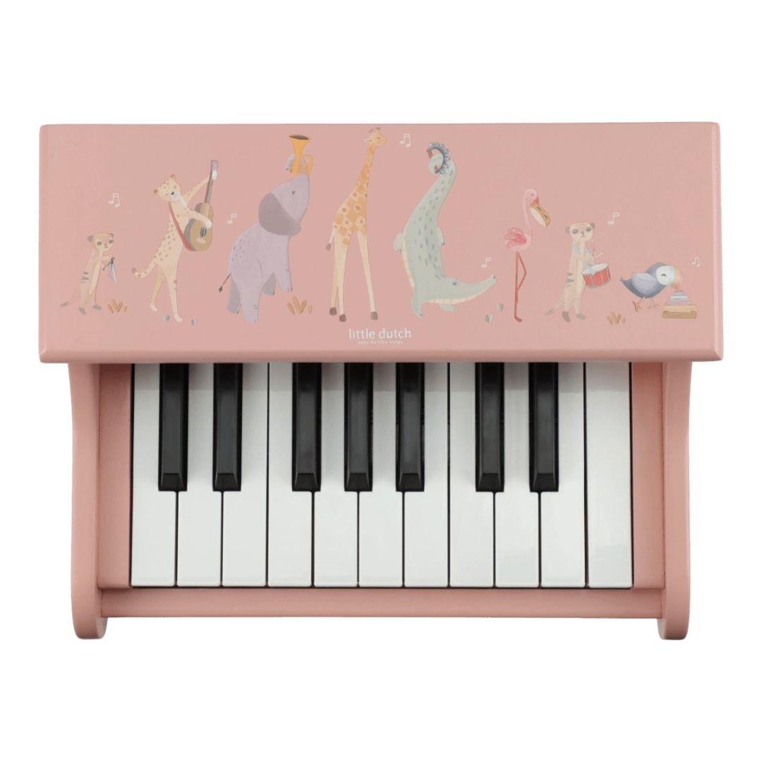 Little Dutch® Leseni klavir Safari Friends Pink