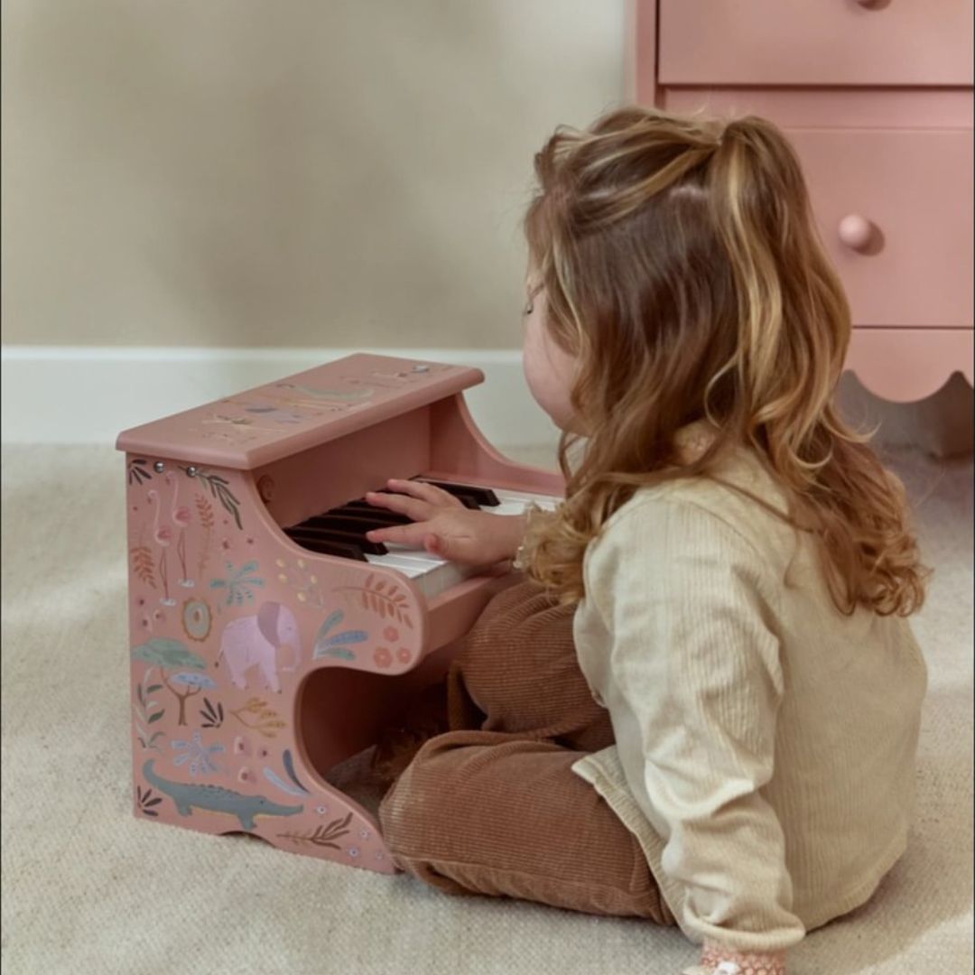 Little Dutch® Leseni klavir Safari Friends Pink