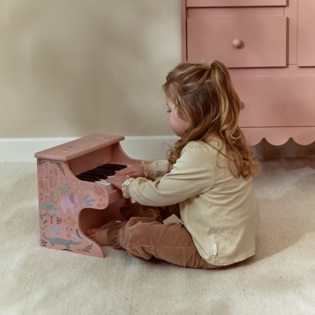 Little Dutch® Leseni klavir Safari Friends Pink