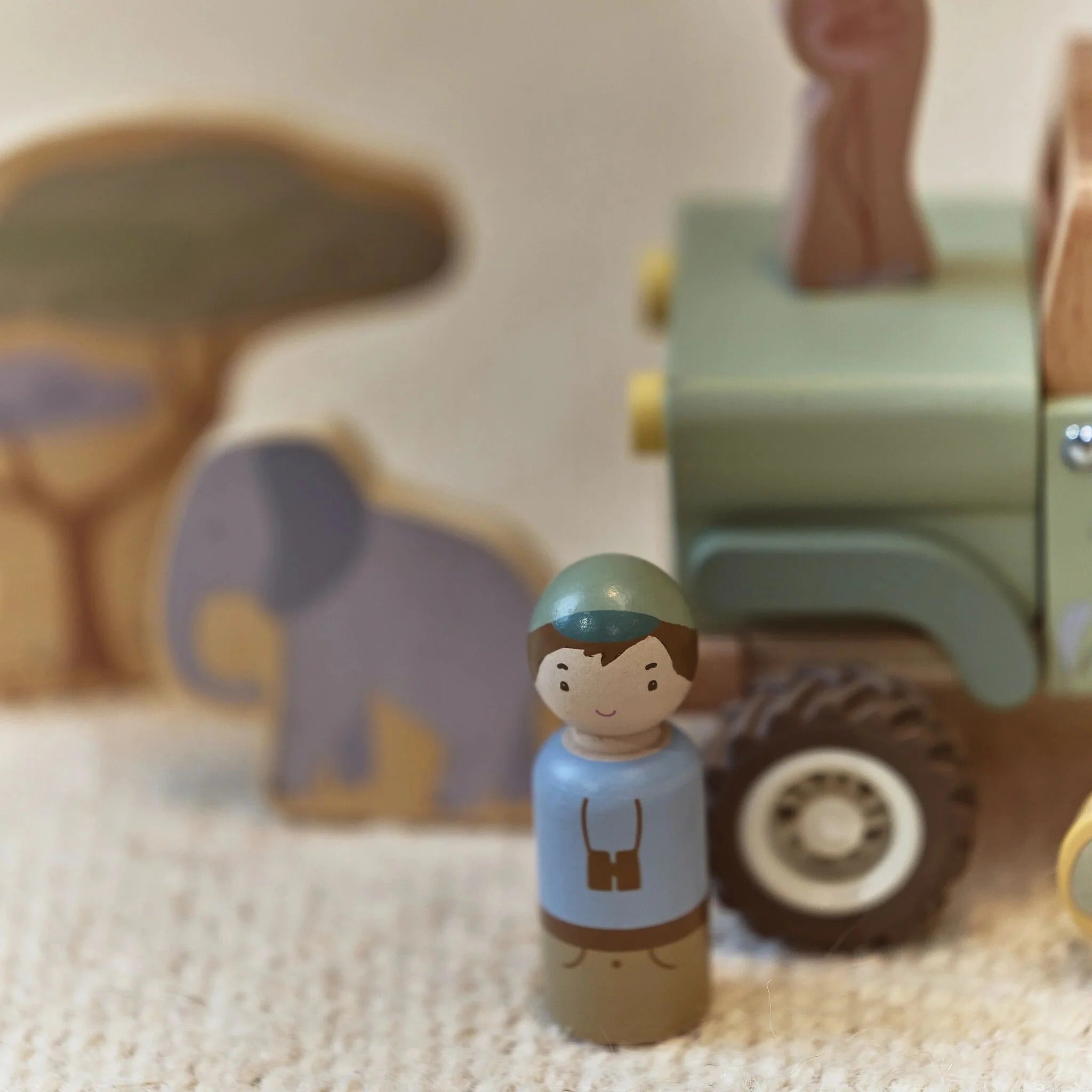 Little Dutch® Auto safari in legno con animaletti Safari Friends