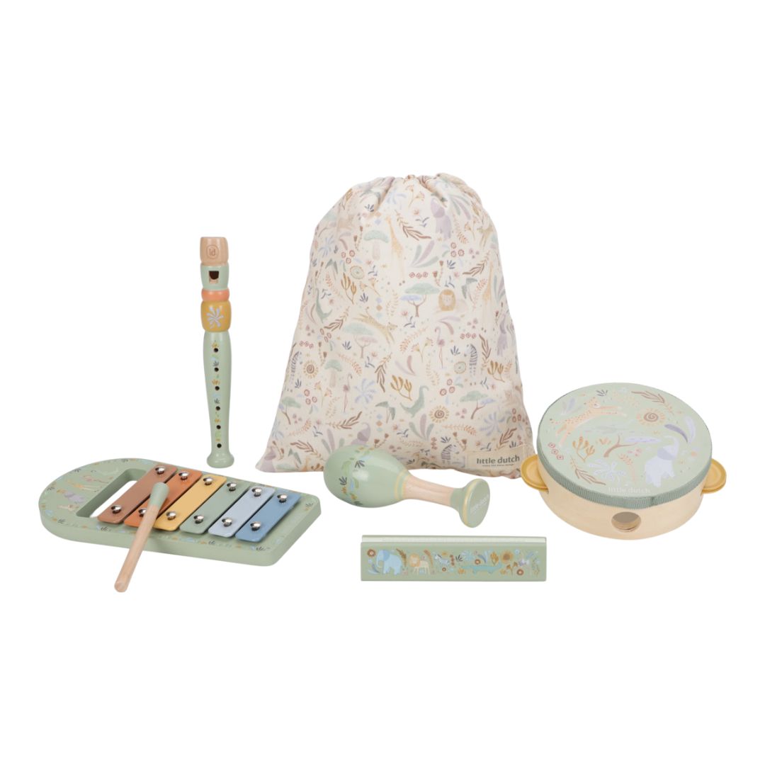 Little Dutch® Otroški glasbeni set Safari Friends Green