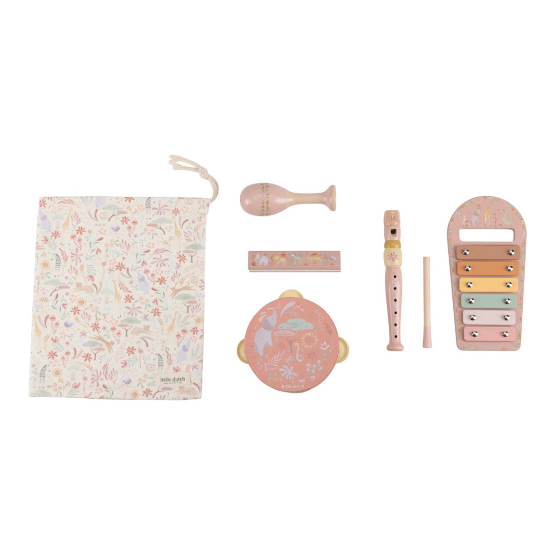Little Dutch® Otroški glasbeni set Safari Friends Pink