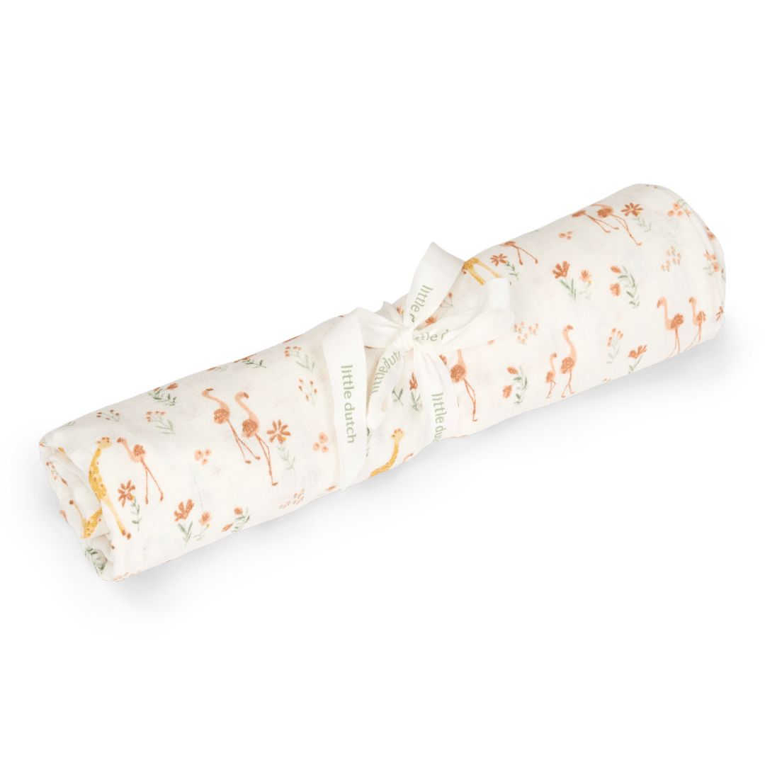 Little Dutch® Muslin pelena za povijanje Blooming Safari 120x120