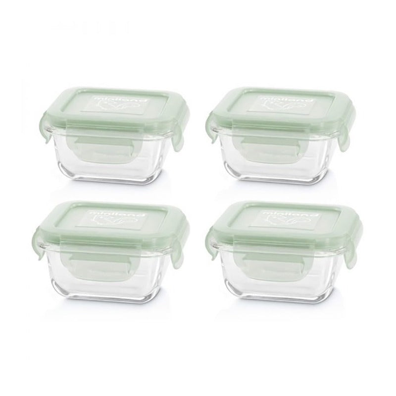 Miniland® Set 4 steklenih posodic Chip 160ml Miniland