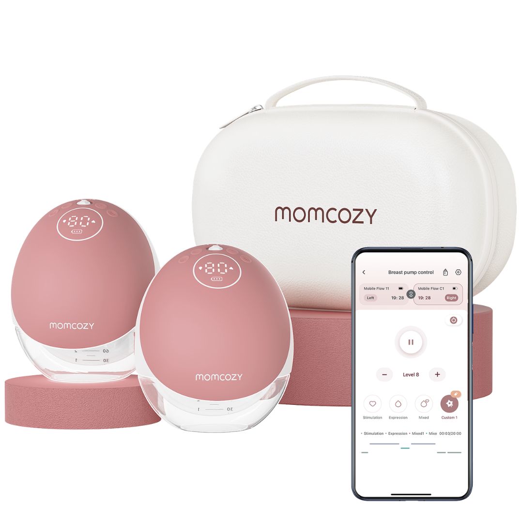 Momcozy® M9 Mobile Flow™ Dvojna električna prsna črpalka Hands-Free za dojenje Cozy Red - M9 Mobile Flow™ Dvojna električna prsna črpalka Hands-Free dojenje Cozy Red