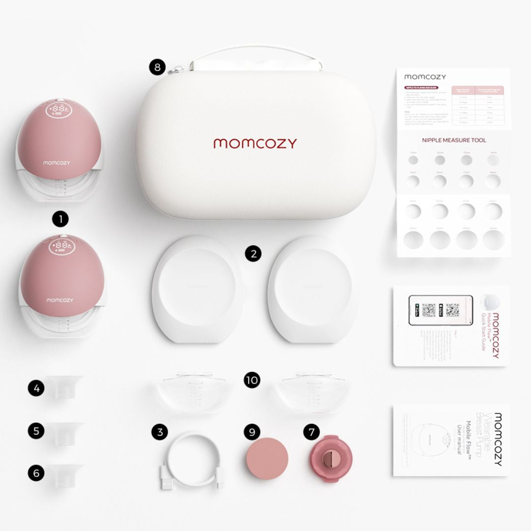 Momcozy® M9 Mobile Flow™ Dvojna električna prsna črpalka Hands-Free za dojenje Cozy Red - M9 Mobile Flow™ Dvojna električna prsna črpalka Hands-Free dojenje Cozy Red