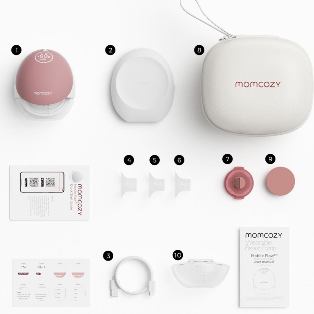 Momcozy® M9 Mobile Flow™ Enojna električna prsna črpalka Hands-Free za dojenje Cozy Red