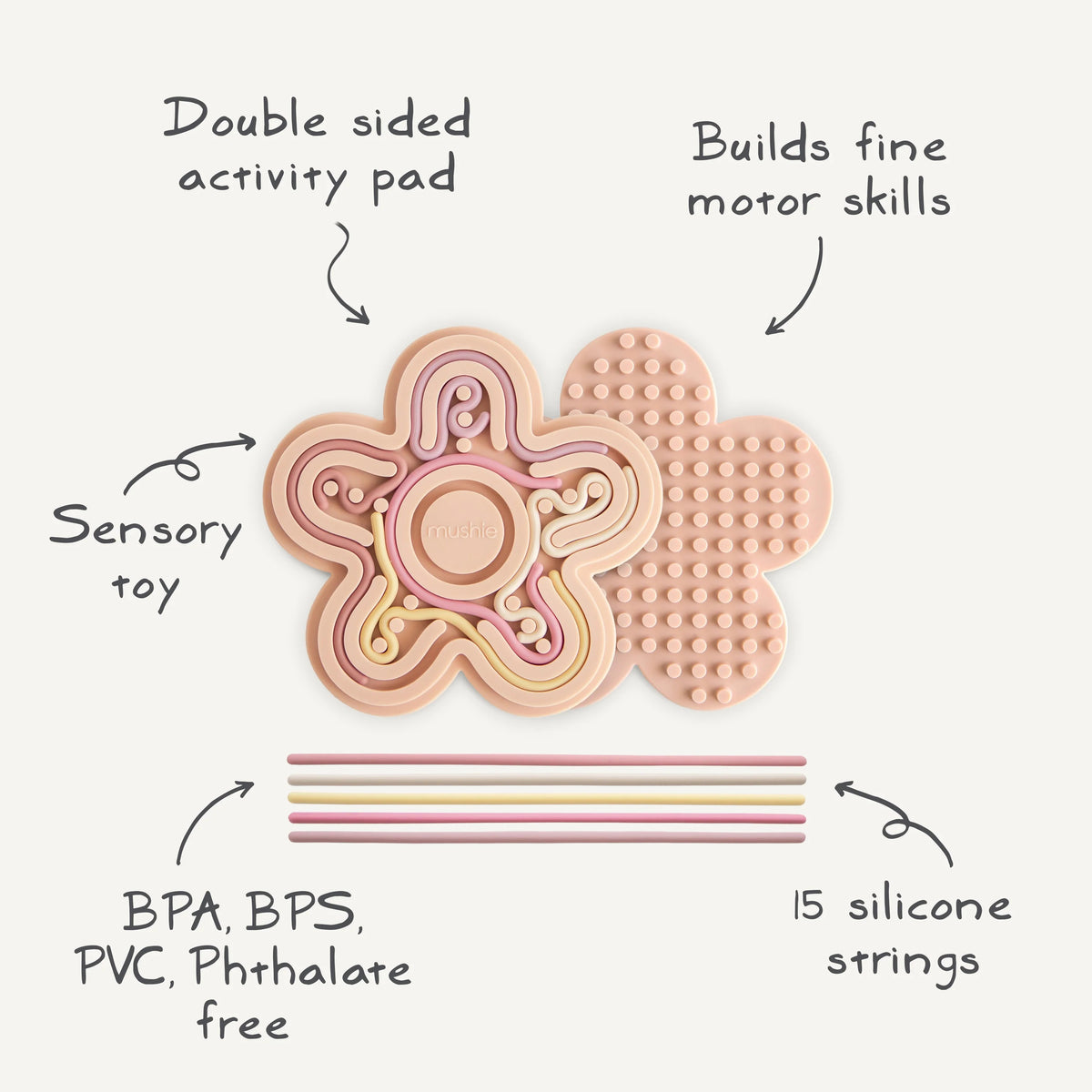 Mushie® Silicone Sensory Toy Petal Blush