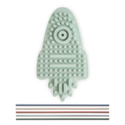 Mushie® Silicone Sensory Toy Rocket Cambridge Blue