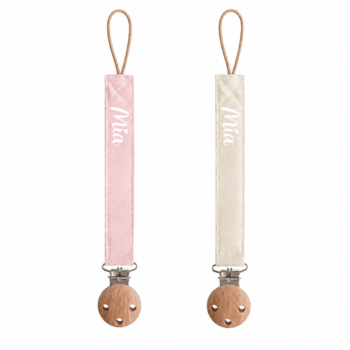 Mushie® Pacifier Clips Blush/Cream – slika 2