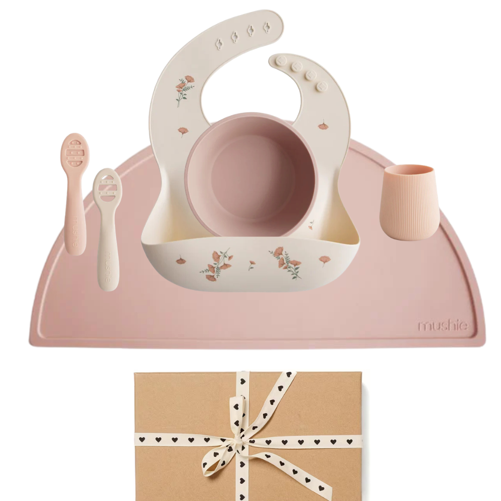 Mushie® Komplet za prvo hranjenje Blush Mushie