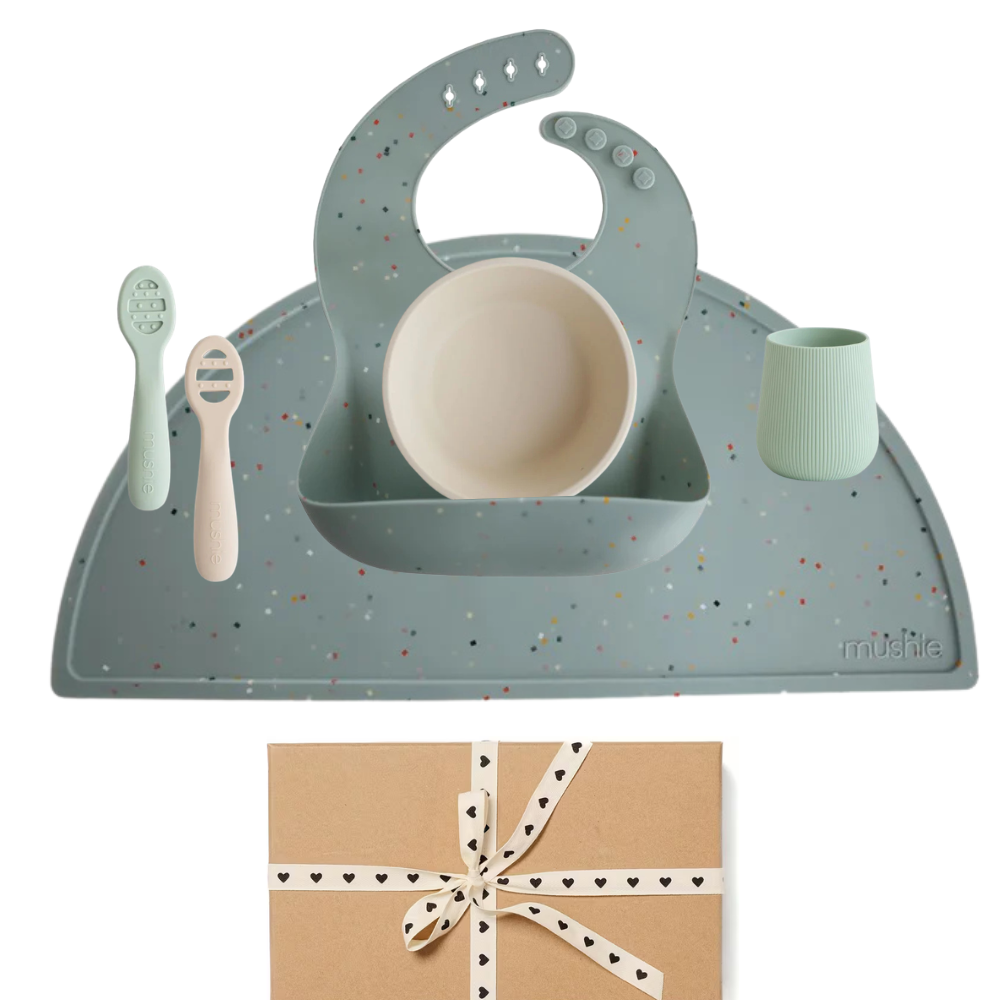 Mushie® Komplet za prvo hranjenje Cambridge Blue Mushie