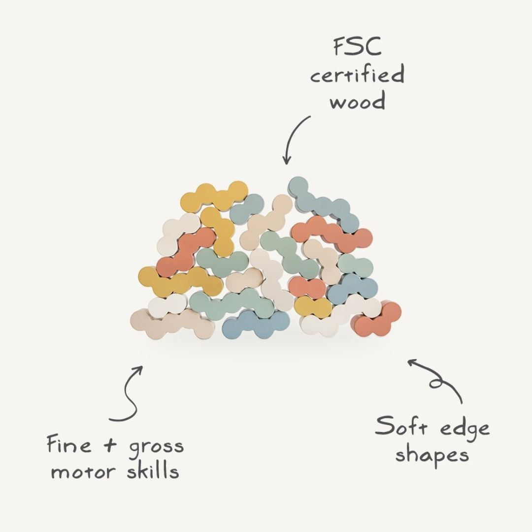 Mushie® Lesene figurice za zlaganje Balance Blocks Mushie