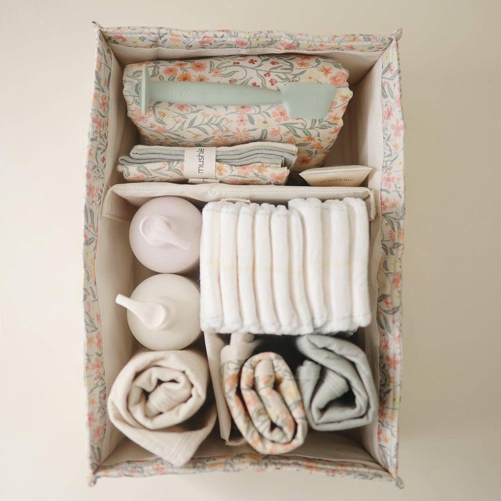 Mushie® Organizator za pleničke Pastel Blooms Mushie