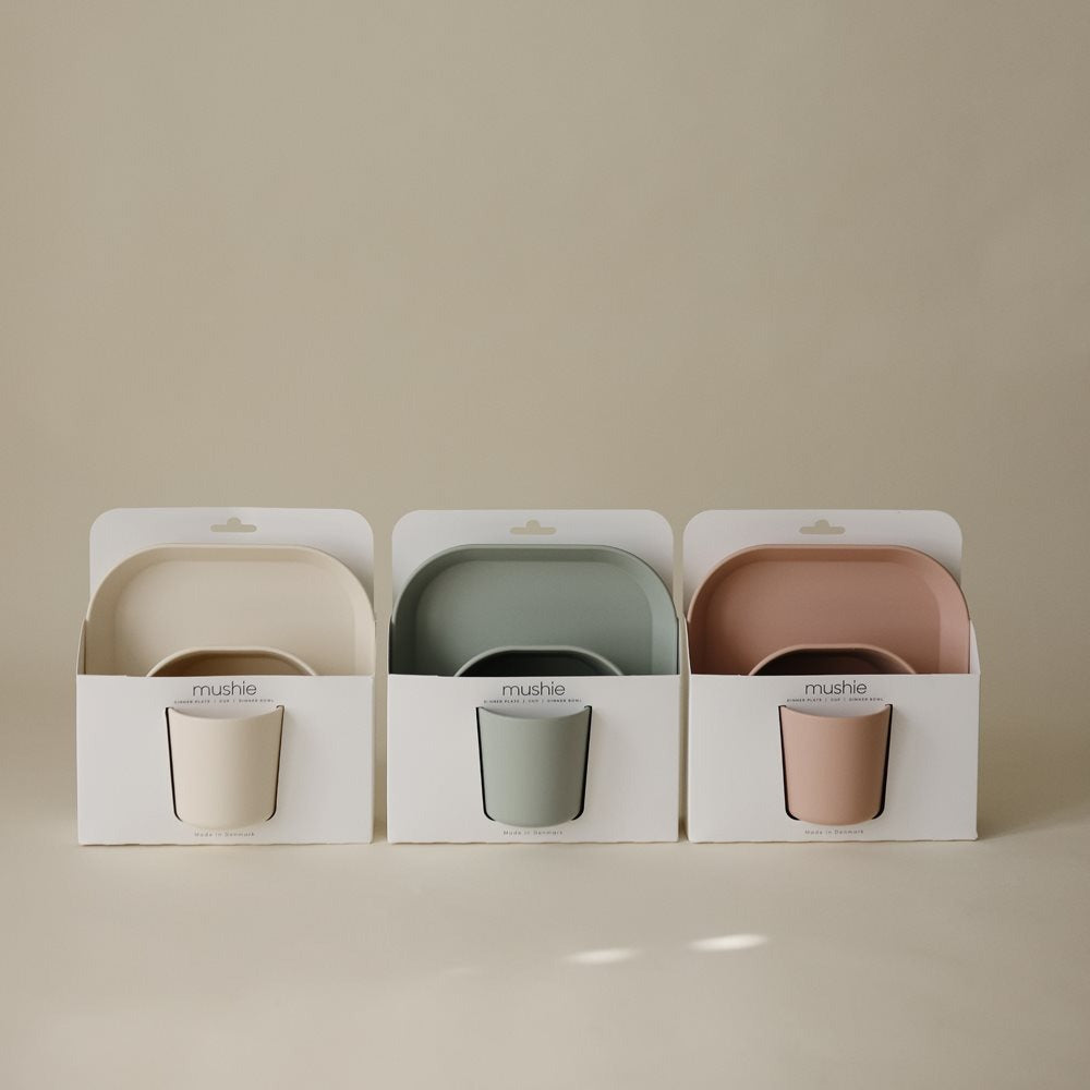 Mushie® Dinnerware Set 3-Piece Sage