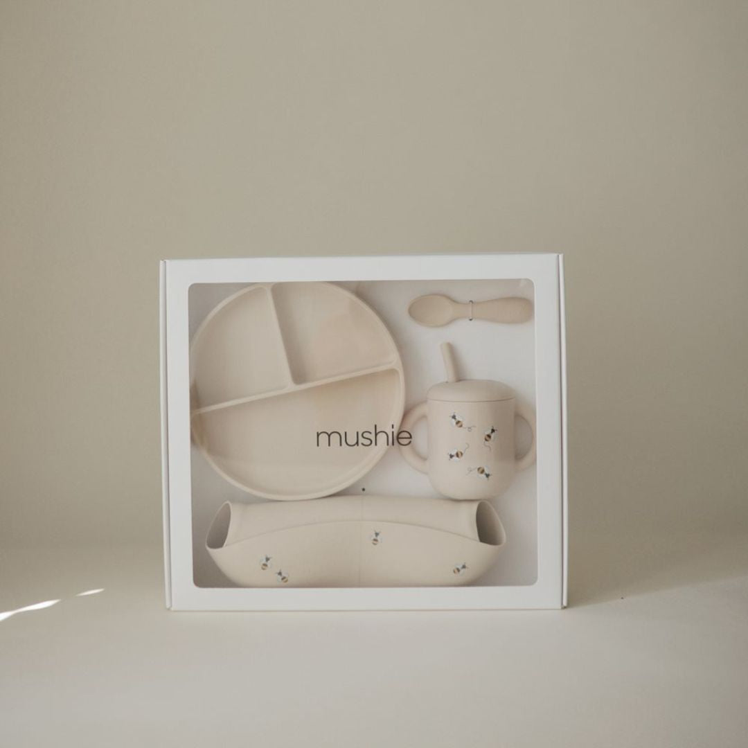 Mushie® Silikonski set za hranjenje Bees