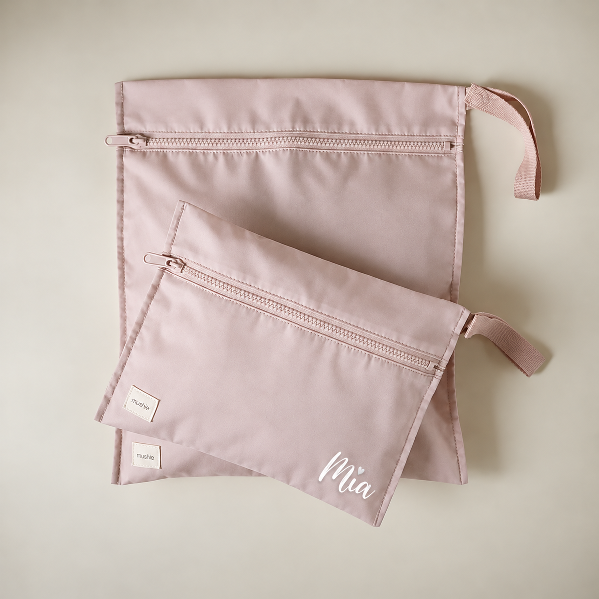 Mushie® Vodoodporna torbica za shranjevanje 2 kosa Blush – slika 2