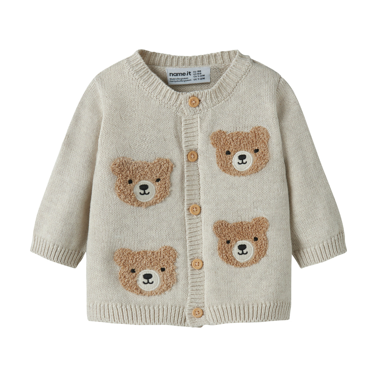 name it® Cardigan bear Peyote Melange